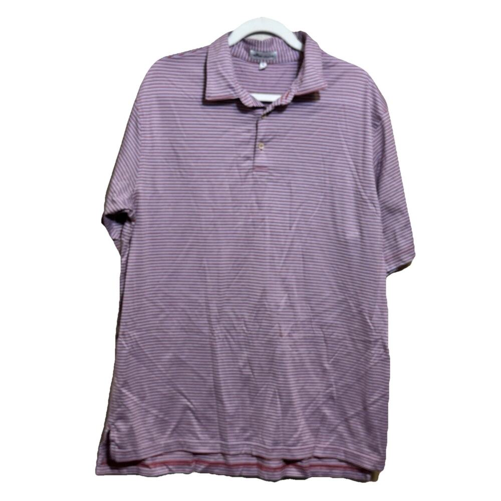 Peter Millar Polo Shirt Mens XL Crown Marley Stripe Knit Golf 100% Cotton